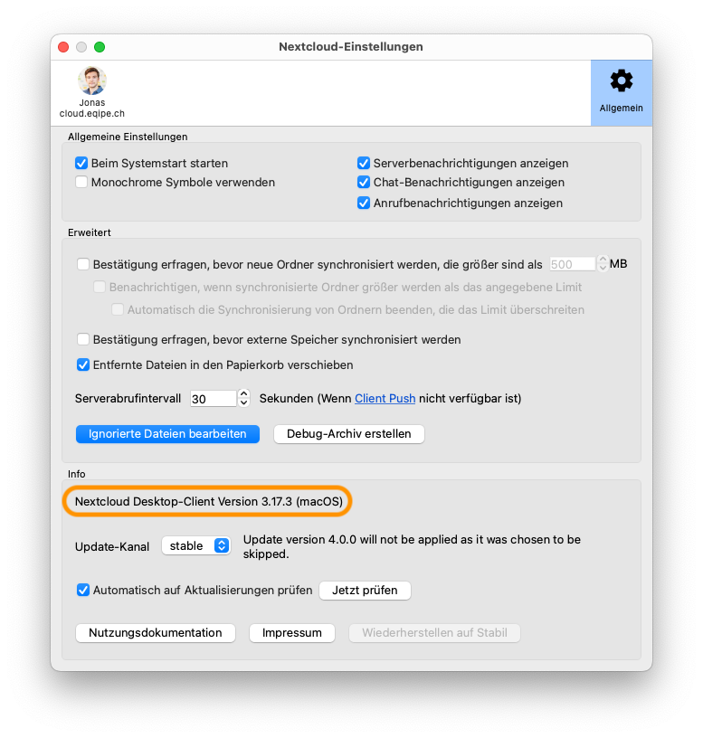 nextcloud-client-einstellungen