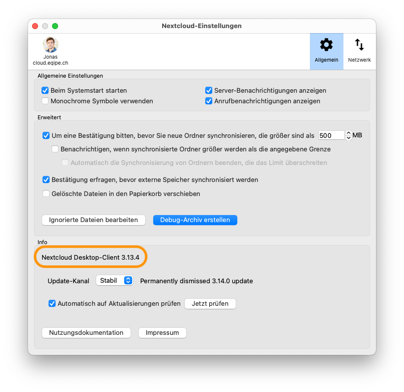nextcloud-client-einstellungen